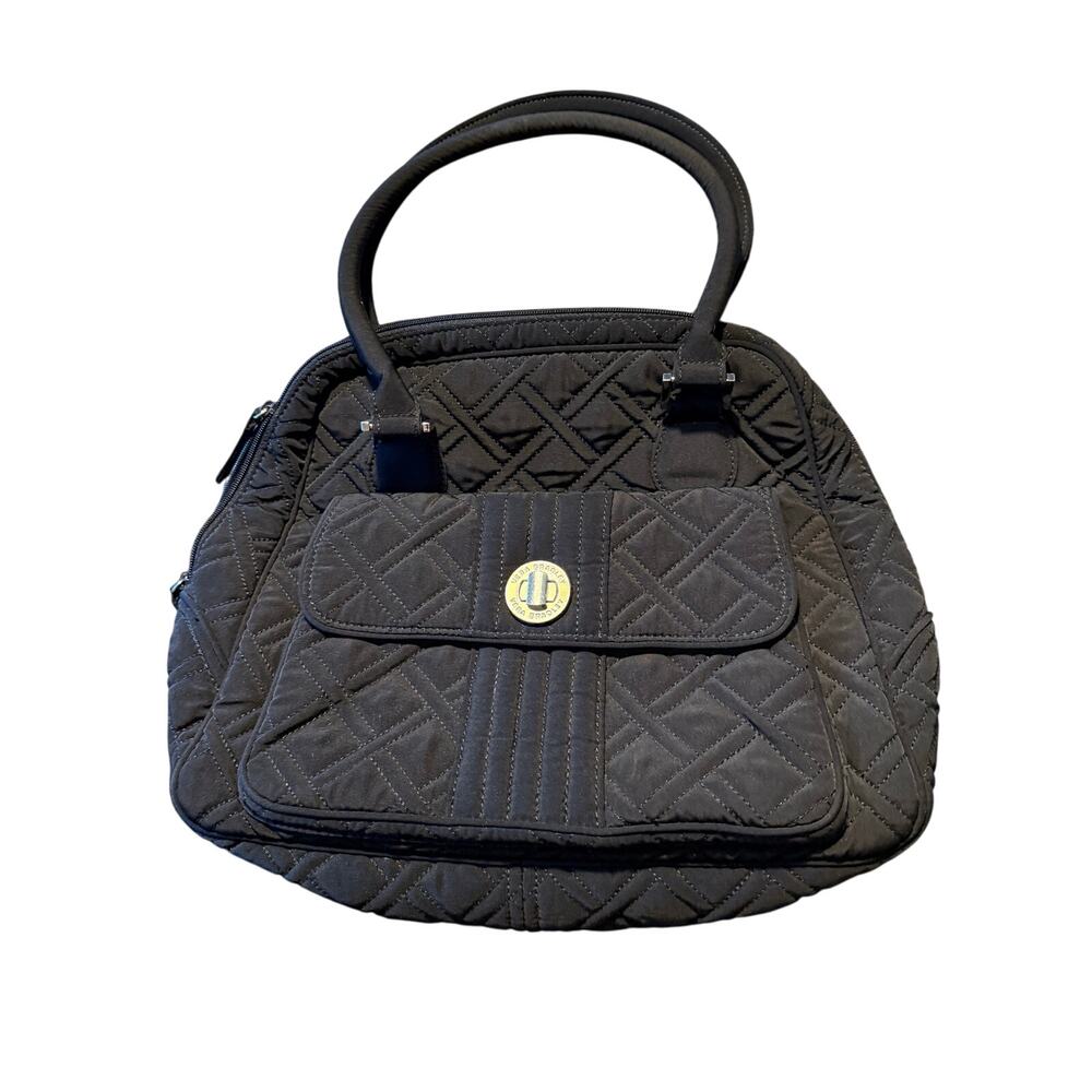 Vera Bradley black quilted turnlock handbag